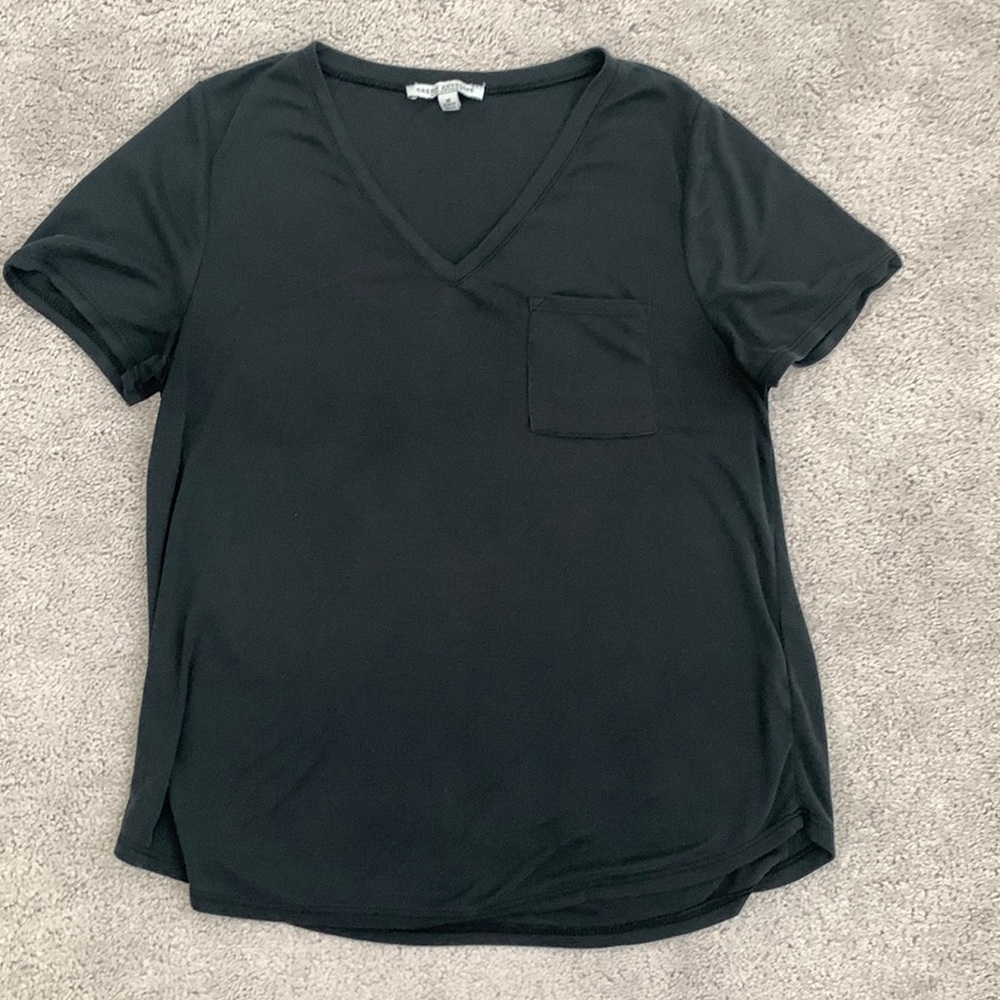 Dark Grey Relaxed Ribbed Tee Size M